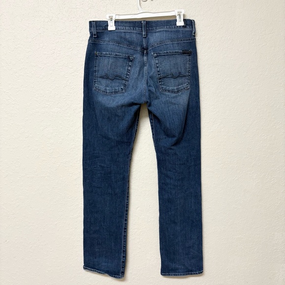 7 For All Mankind Jeans Mens Medium Wash Carsen Straight Leg Denim Size 33x33 - Picture 2 of 6